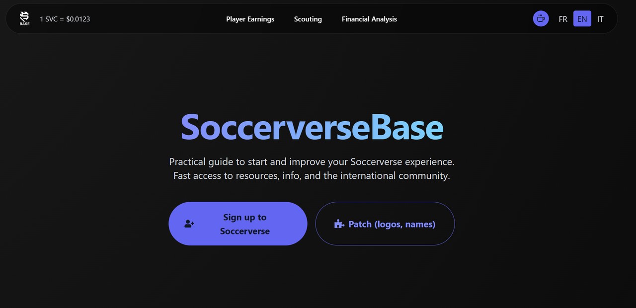 SoccerverseBase is here !