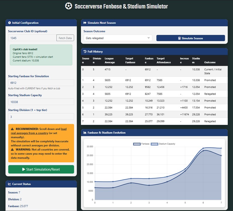 🫂 Fanbase and Stadium Simulator 🏟️